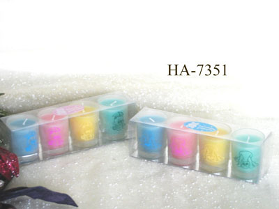 Scented candles filled in glass holders
