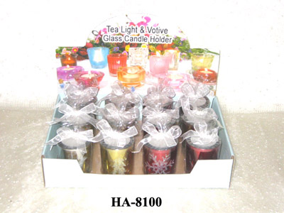 Printed glass holders with tealight