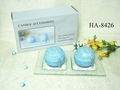 Scented candle with holder set