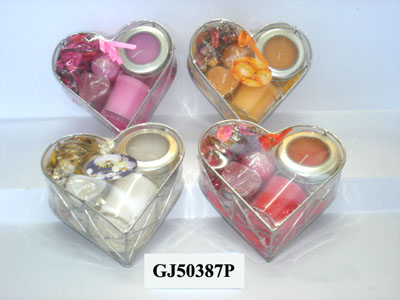 Scented candles set with different holders