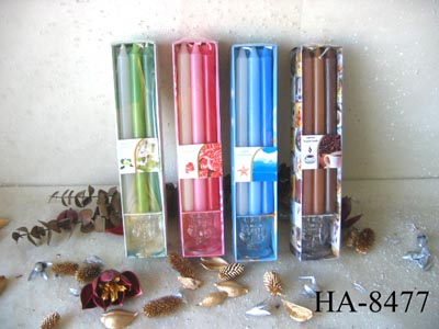Scented candles with glass holder set
