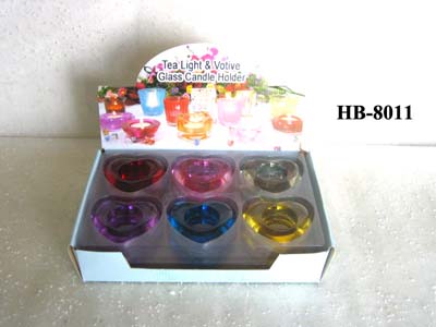 Colored glass candle holders
