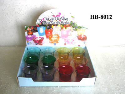Colored glass candle holders