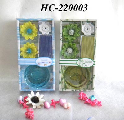Scented candle with holder set