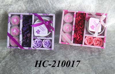Scented candle with holder set