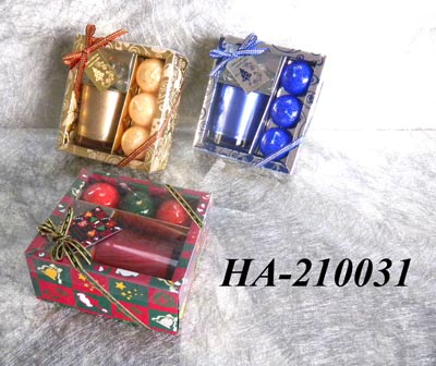 Scented candles with glass holder set