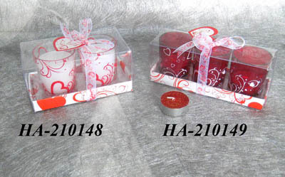 Scented candles filled in glass holder set
