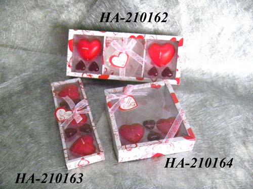 Scented candles with glass holder set