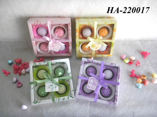 Scented candles with glass holder set