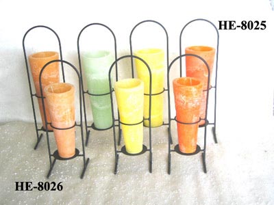 Scented candle with iron candle holder set