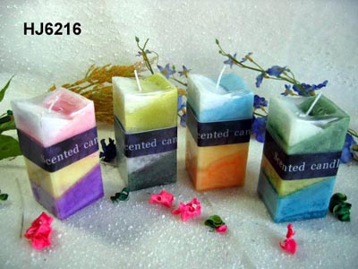 Scented snow-inside candles