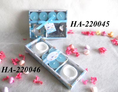 Scented candle with glass holder set