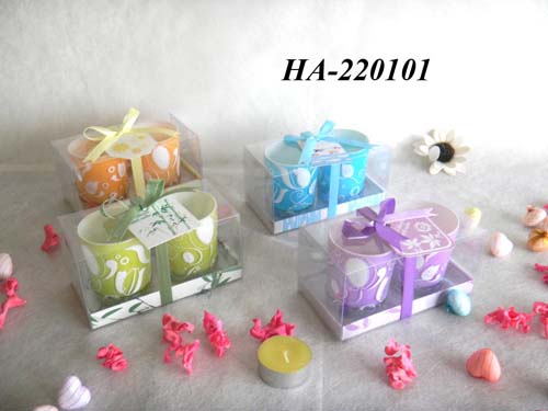 Scented candle with glass holder set