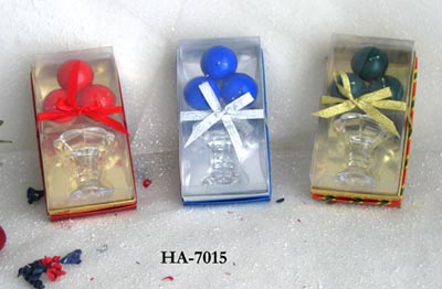 Scented candles with glass holder set