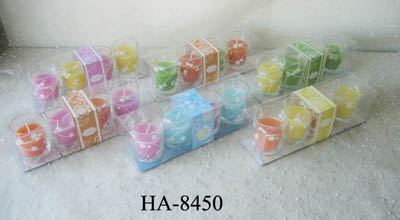 Scented candles filled in glass holder set