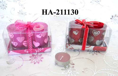 scented tealight with glass holders in pvc box