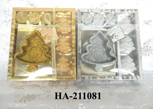 scented candles with glass holder in gift box