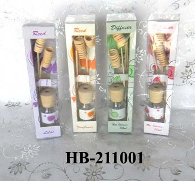 reed diffuser in colored box
